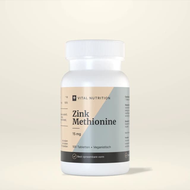 Vital Nutrition Zink Methionine 15 mg — 100 tabletten